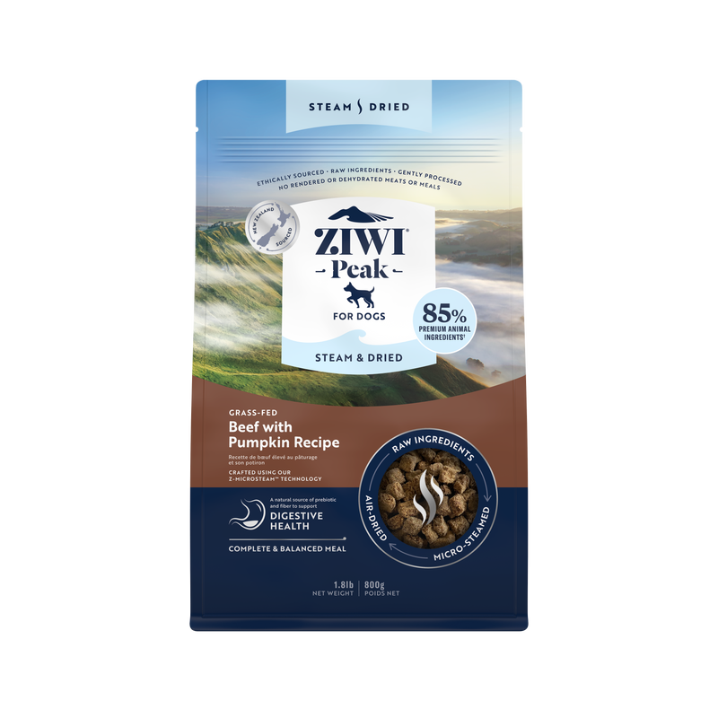 Ziwi Peak - Steam & Dried - Grass-fed Beef with Pumpkin