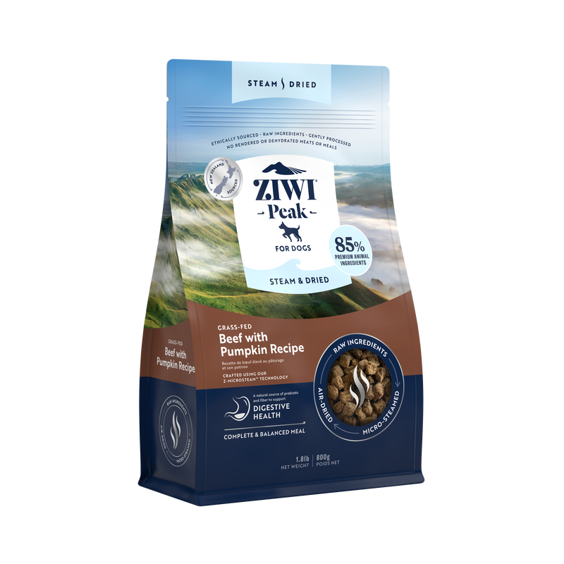 Ziwi Peak - Steam & Dried - Grass-fed Beef with Pumpkin