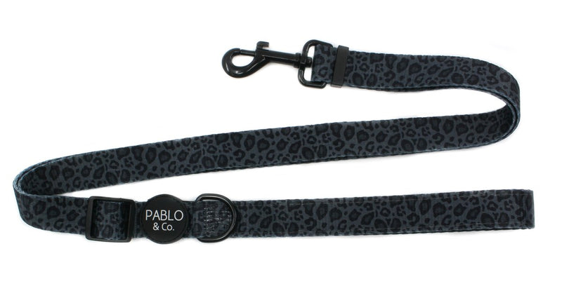 Pablo and Co - Black and Grey Leopard Adjustable Leash